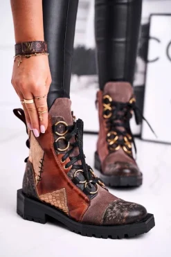 Botki Damskie Skórzane Trzewiki Maciejka Rude 04184-29/00-3