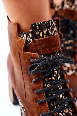 Botki Damskie Skórzane Trzewiki Maciejka Brązowe 03190-02