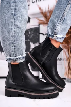 Botki damskie sztyblety czarne Stiletto