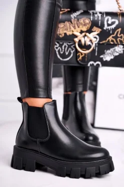 Botki Damskie Sztyblety Morie Czarne