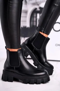 Botki Damskie Sztyblety Morie Czarne