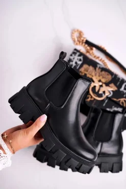 Botki Damskie Sztyblety Morie Czarne