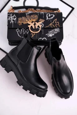 Botki Damskie Sztyblety Morie Czarne