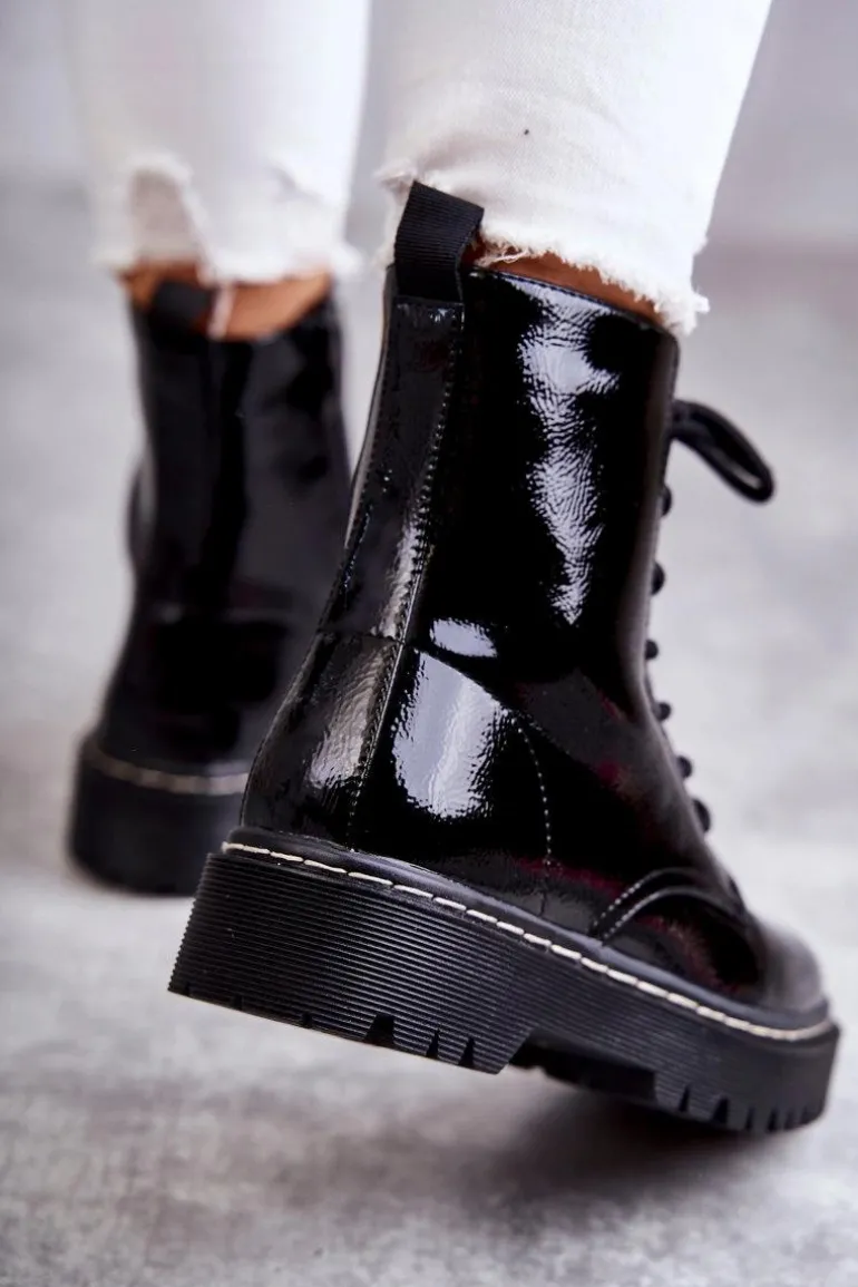 Botki Damskie Trapery Czarne Kognito