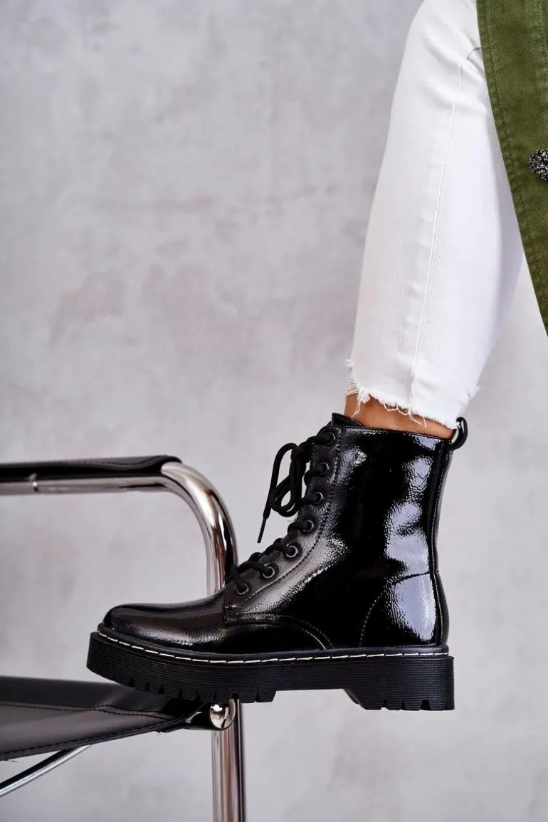 Botki Damskie Trapery Czarne Kognito