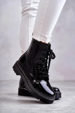 Botki Damskie Trapery Czarne Kognito