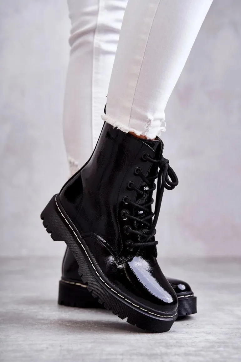 Botki Damskie Trapery Czarne Kognito