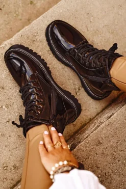 Botki Damskie Trapery Czarne Kognito