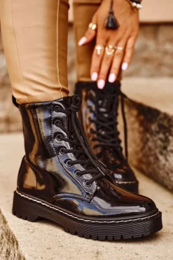 Botki Damskie Trapery Czarne Kognito