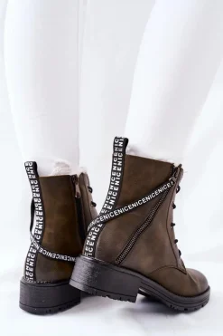 Botki Damskie Workery Brązowe Goorey