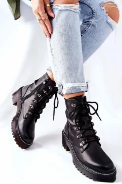 Botki Damskie Workery Czarne Magris