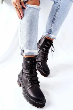 Botki Damskie Workery Czarne Magris