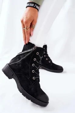 Botki Damskie Workery Czarne Goorey
