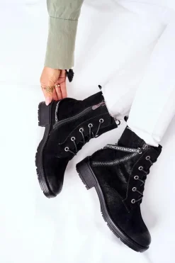 Botki Damskie Workery Czarne Goorey