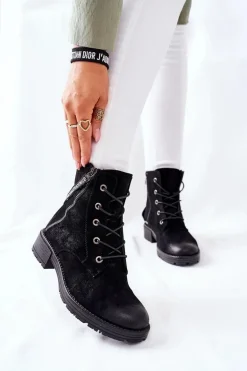 Botki Damskie Workery Czarne Goorey