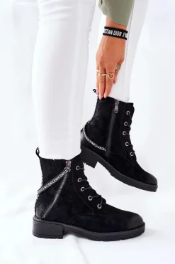 Botki Damskie Workery Czarne Goorey