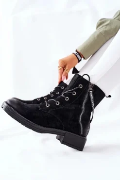 Botki Damskie Workery Czarne Goorey