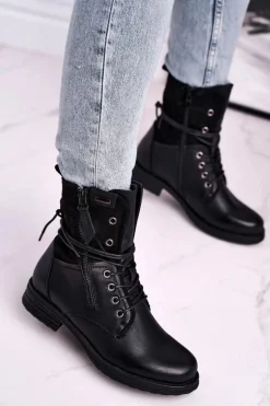Botki Damskie Workery Czarne Perfecto