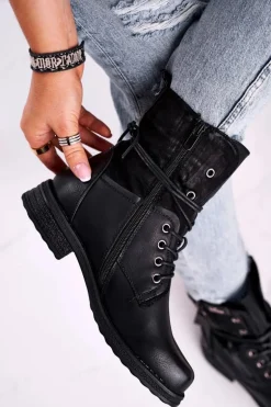 Botki Damskie Workery Czarne Perfecto