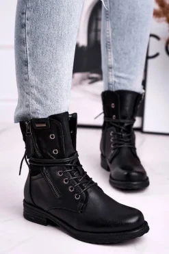 Botki Damskie Workery Czarne Perfecto