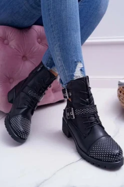 Botki Damskie Workery Czarne Aveley