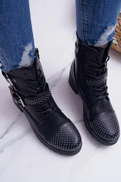 Botki Damskie Workery Czarne Aveley