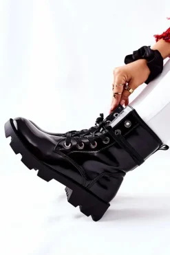 Botki Damskie Workery Czarne Semope