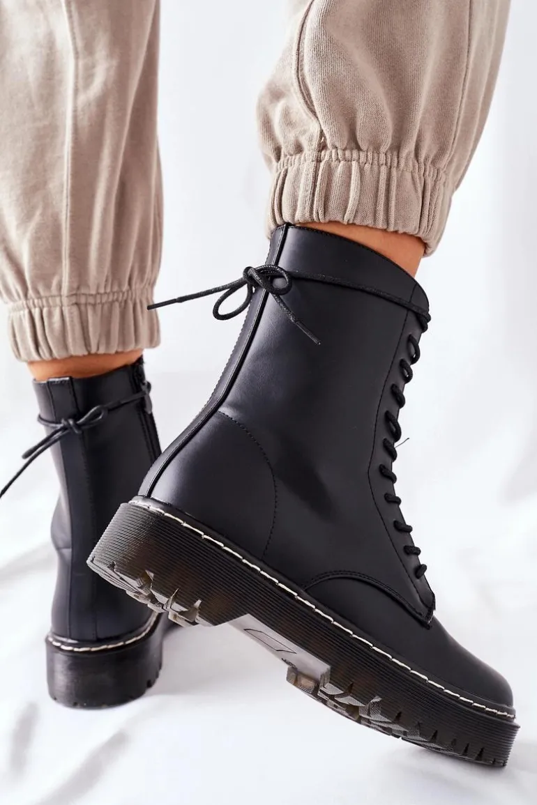 Botki Damskie Workery Czarne Corydon