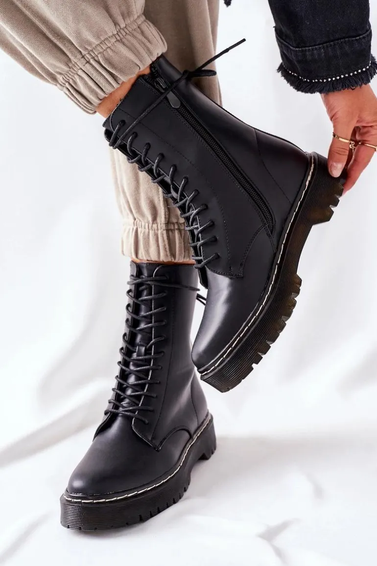 Botki Damskie Workery Czarne Corydon