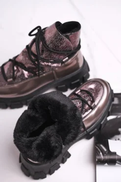 Botki Damskie Wsuwane Rochelle Srebrne