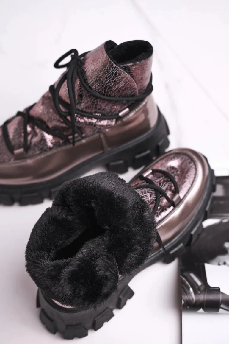 Botki Damskie Wsuwane Rochelle Srebrne