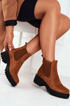 Botki Damskie Wysokie Sztyblety Sidamo Camel