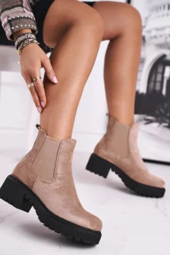 Botki Damskie Wysokie Sztyblety Sidamo Beżowe