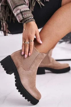 Botki Damskie Wysokie Sztyblety Sidamo Beżowe