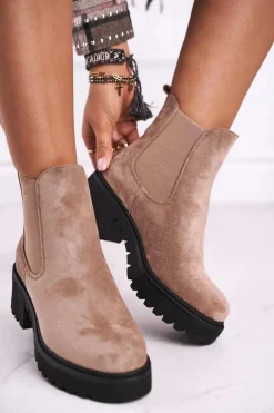 Botki Damskie Wysokie Sztyblety Sidamo Beżowe