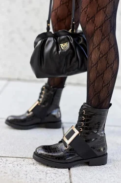 Botki Damskie z klamrą Happy Su Czarne