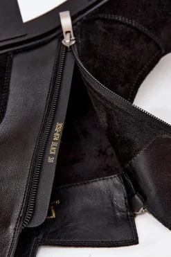 Botki Damskie Z Naturalnego Zamszu Ocieplane D&A JC52-874 Czarne