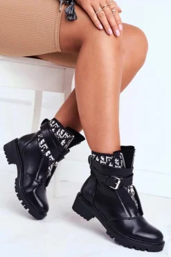 Botki Damskie z paskiem Czarne Joyce