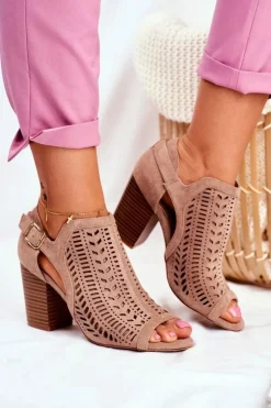 Botki Damskie z Wycięciem Wiosenne Beżowe Beyond Us