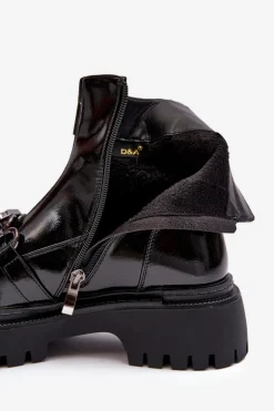 Botki Damskie Ze Skarpetą Na Obcasie D&A MR870-41 Czarne