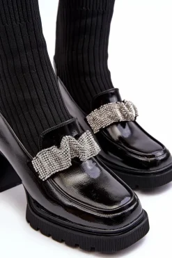 Botki Damskie Ze Skarpetą Na Obcasie D&A MR870-41 Czarne