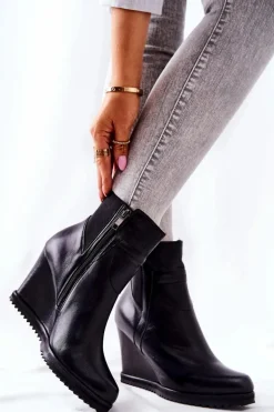 Botki Na Koturnie Monnari 1010-020 Czarne