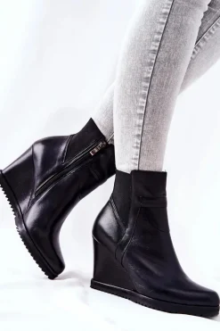 Botki Na Koturnie Monnari 1010-020 Czarne