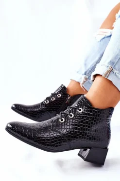 Botki na Obcasie Czarne Albeq