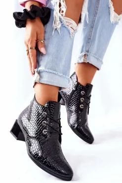 Botki na Obcasie Czarne Albeq