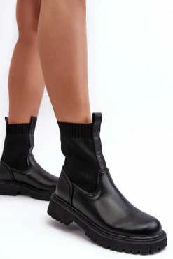 Botki Na Płaskim Obcasie Czarne Big Star MM2745432