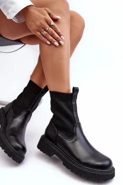 Botki Na Płaskim Obcasie Czarne Big Star MM2745432