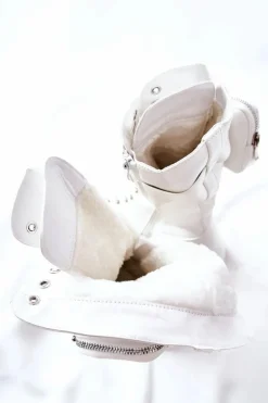 Botki Na Platformie Z Nerką Białe Issanti