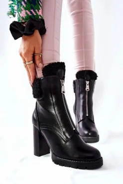 Botki Na Słupku Czarne Arleston