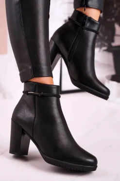 Botki Na Słupku Ocieplane Sergio Leone Czarne BT306